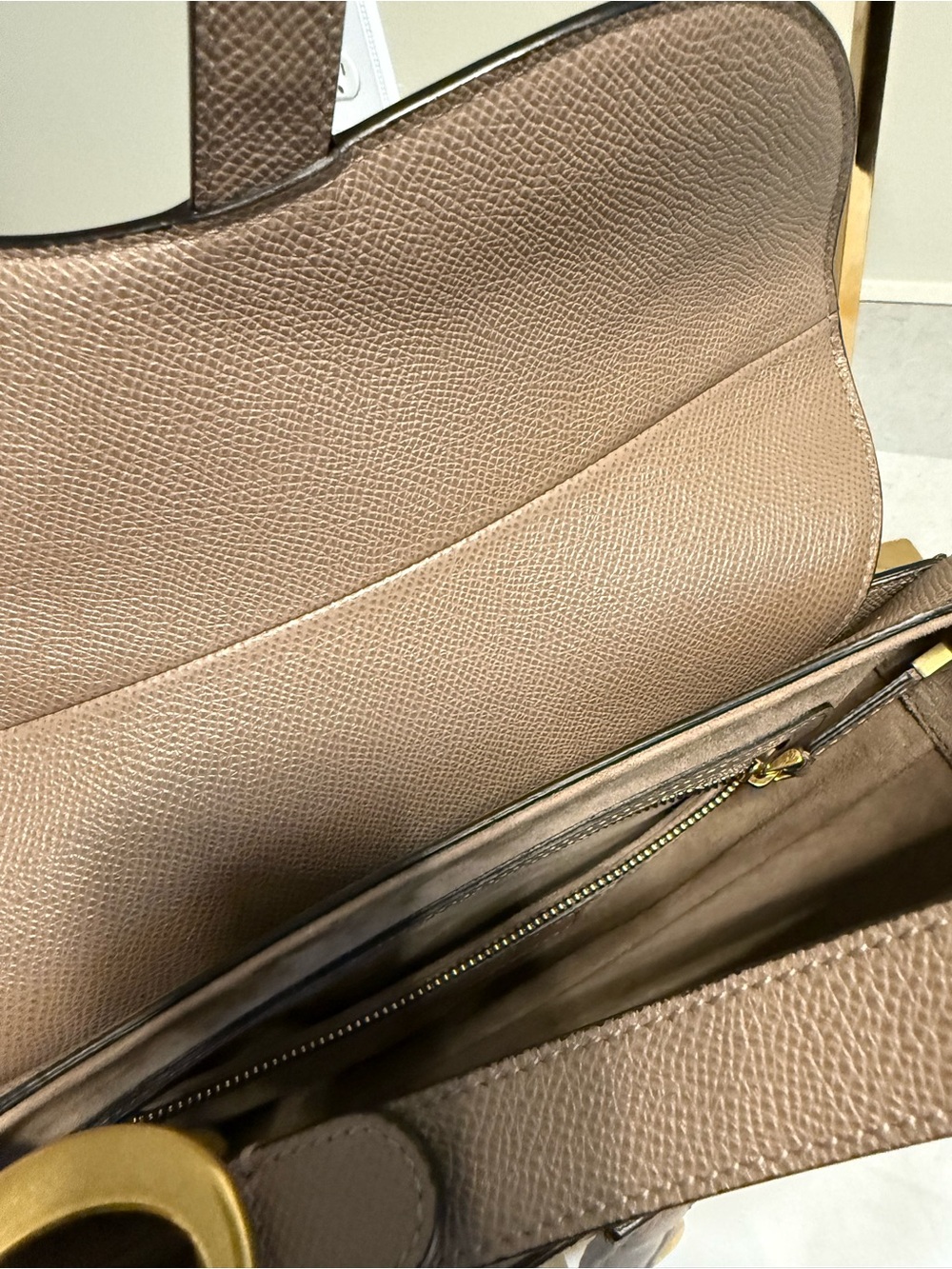 Auth Dior Saddle Shoulder Bag in Taupe, Made in Italy - Picture 12 of 16